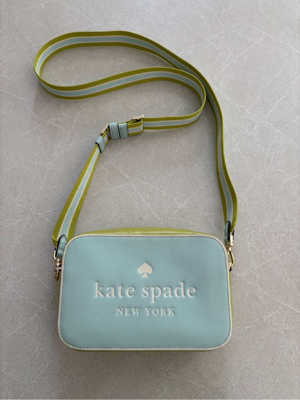 Kate Spade Oh Snap Colorblock Mini Camera Bag Blue Glow Green